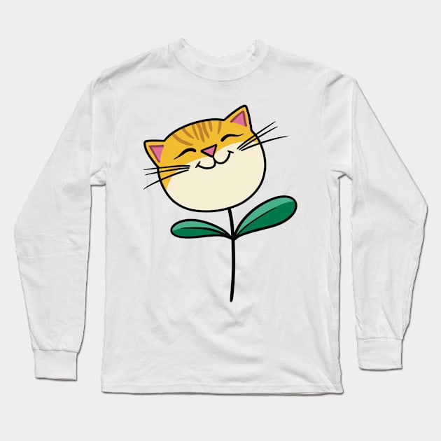 Flower Kitties Ginger Long Sleeve T-Shirt by Nuffypuffy